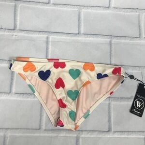 Wildfox Swim Vintage Rainbow Hearts Bottom